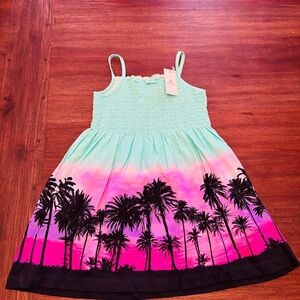 GAP Kids Palm Tree Dress - Blue, Purple, and Pink